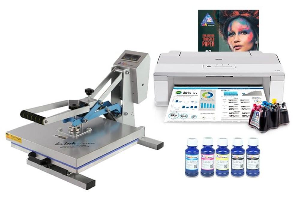 изображение Планшетный термопресс INKSYSTEM P-3838 38*38 см и принтер Epson PX-1004 с набором для сублимационной печати - изображение 1