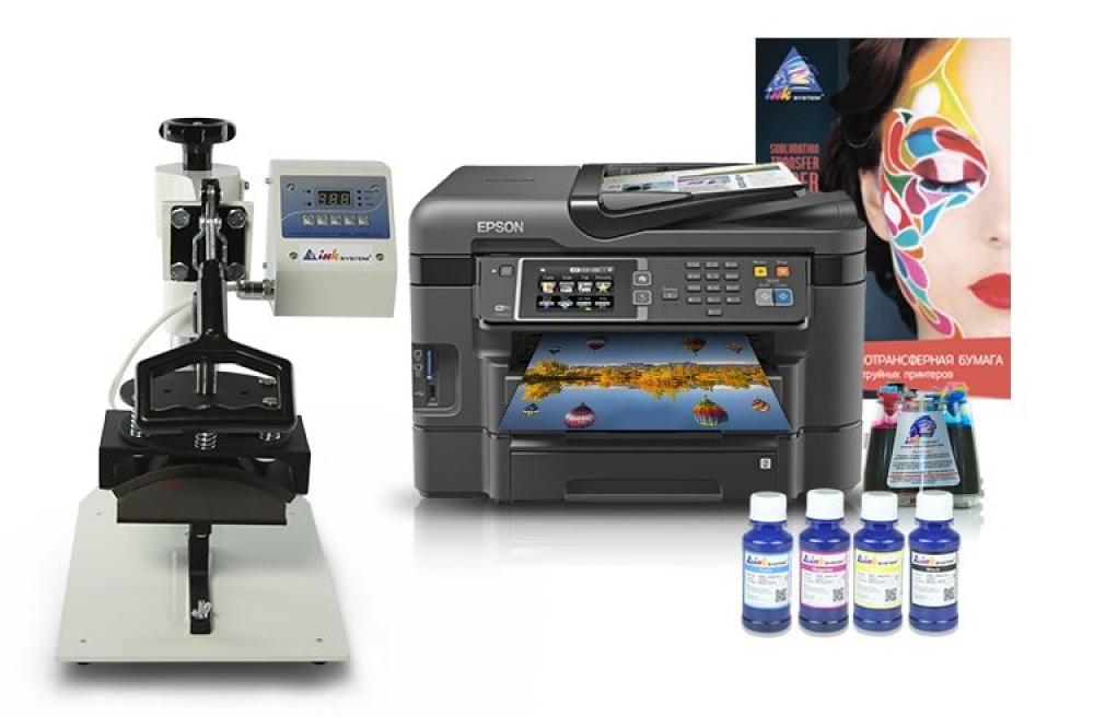Кепочный термопресс INKSYSTEM и МФУ Epson WF-3640DTWF с набором для сублимационной печати фото - изображение 1