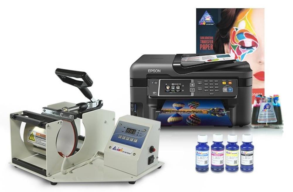Чашечный термопресс INKSYSTEM и МФУ Epson WF-3620 с набором для сублимационной печати фото - изображение 1