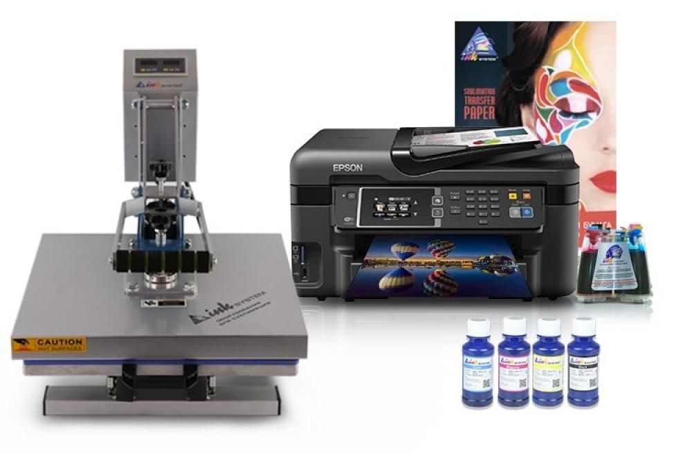 Планшетный термопресс INKSYSTEM (38x38cм) и МФУ Epson WF-3620 с набором для сублимационной печати фото - изображение 1
