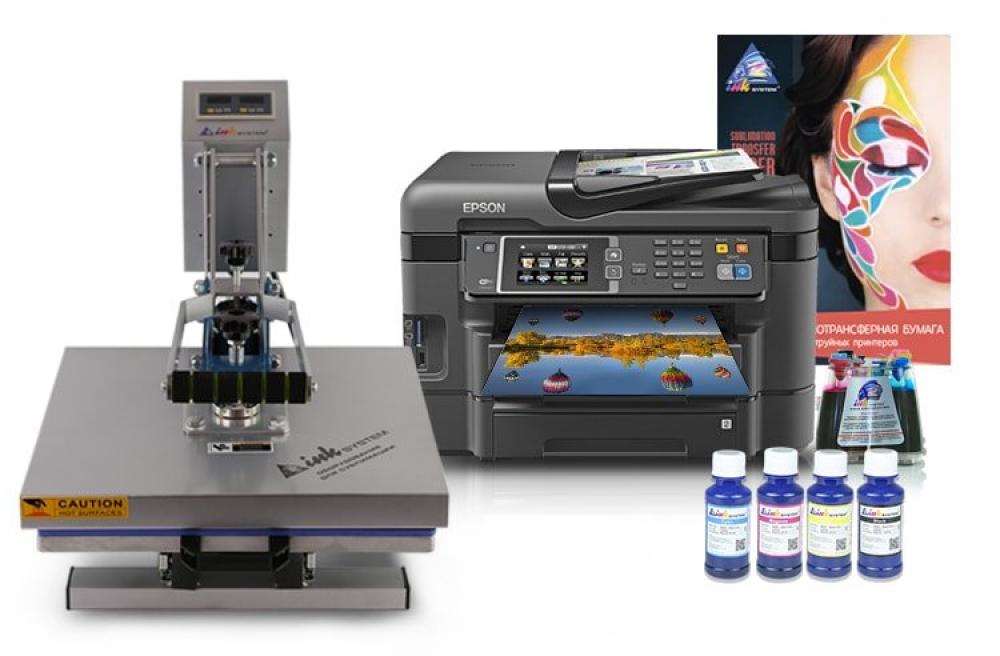 Планшетный термопресс INKSYSTEM (38x38cм) и МФУ Epson WF-3640DTWF с набором для сублимационной печати фото - изображение 1