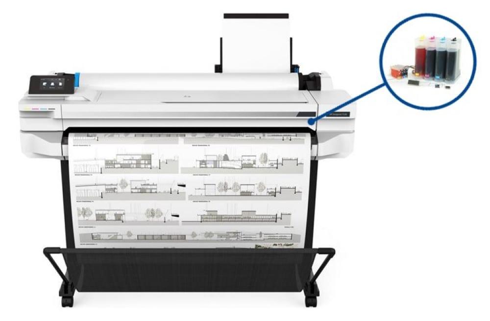 Плоттер HP Designjet T530 36" с СНПЧ и чернилами фото - изображение 1