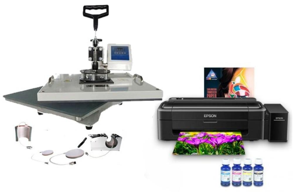 Многофункциональный термопресс INKSYSTEM 4 в 1 и принтер Epson L132 с набором для сублимационной печати фото - изображение 1