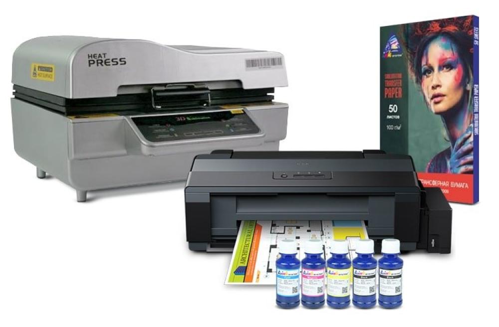 Вакуумный термопресс HeatPress V-01 3D и принтер Epson L1300 с набором для сублимационной печати фото - изображение 1