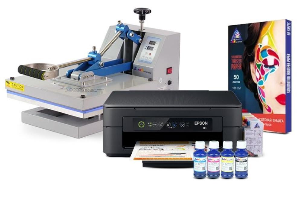 Планшетный термопресс INKSYSTEM P-3838 38*38 см и МФУ Epson XP-2100 с набором для сублимационной печати фото - изображение 1