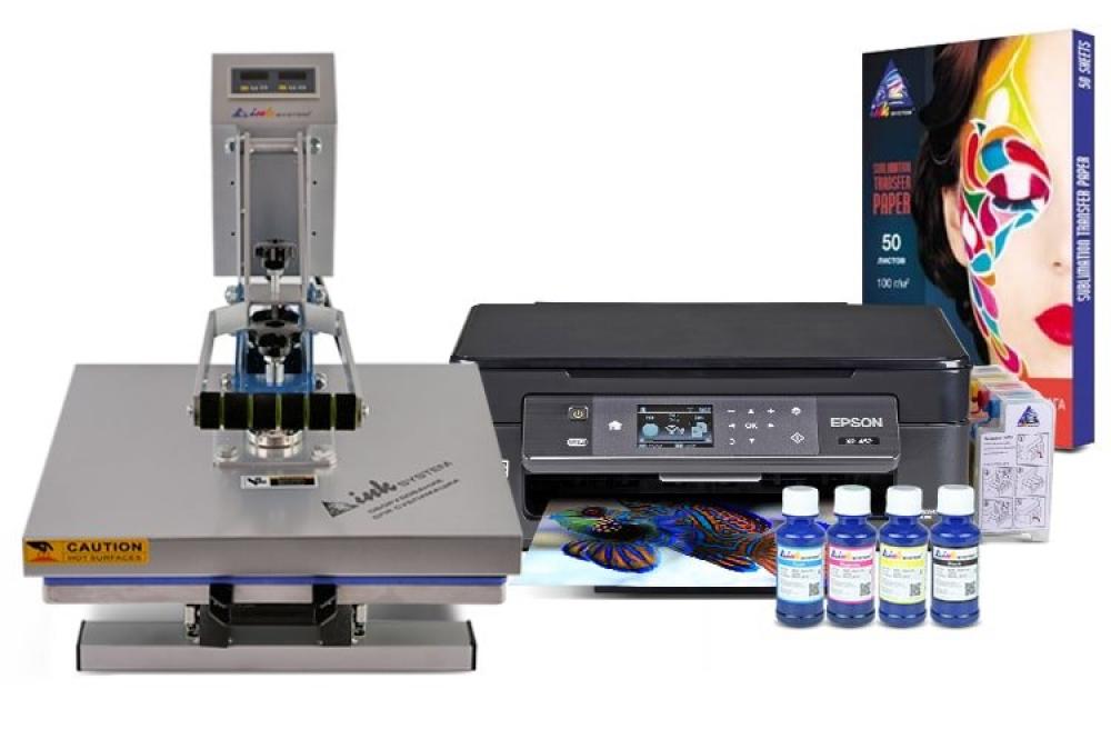 Планшетный термопресс INKSYSTEM P-3838+ 38*38 см и МФУ Epson XP-452 с набором для сублимационной печати фото - изображение 1