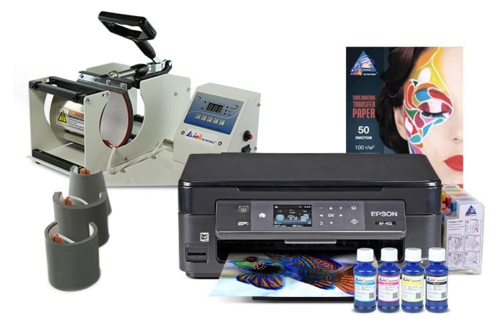 Чашечный термопресс INKSYSTEM M-04 4 в 1 и МФУ Epson XP-452 с набором для сублимационной печати фото - изображение 1