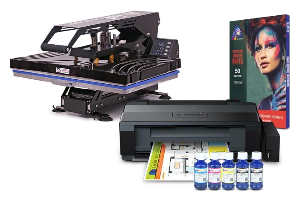 Планшетный термопресс INKSYSTEM SP AO4060 40*60 см и принтер Epson L1300 с набором для сублимационной печати фото - изображение 1