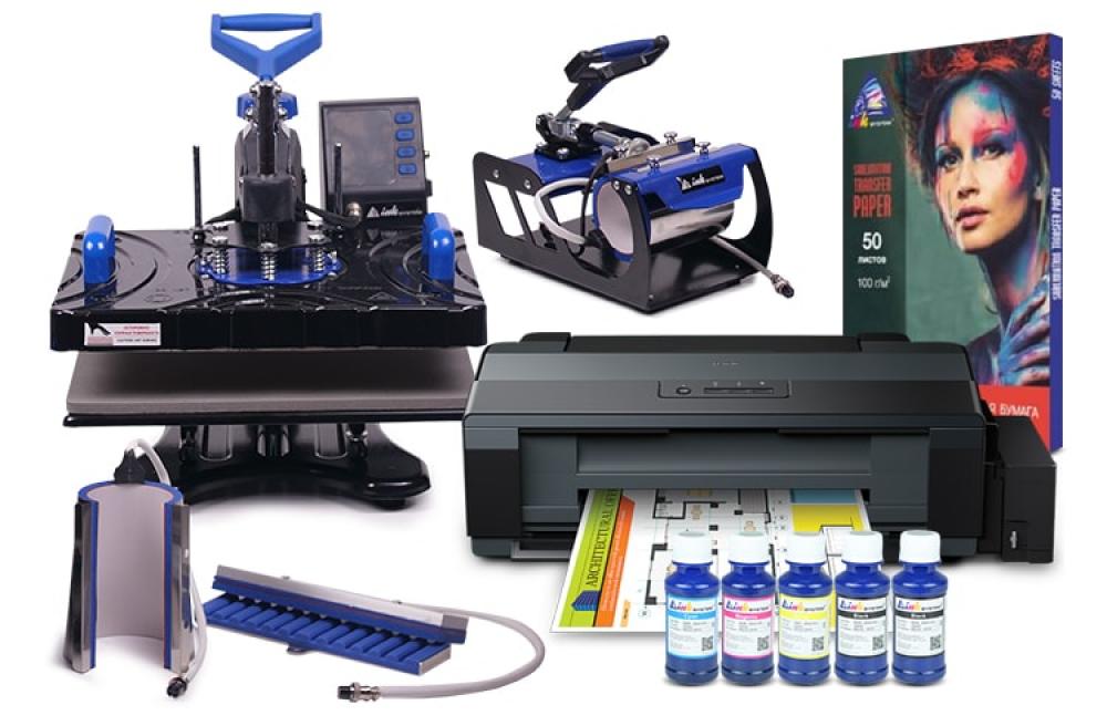 Многофункциональный термопресс INKSYSTEM SP Combo 4 29*38 см 4 в 1 и принтер Epson L1300 с набором для сублимационной печати фото - изображение 1