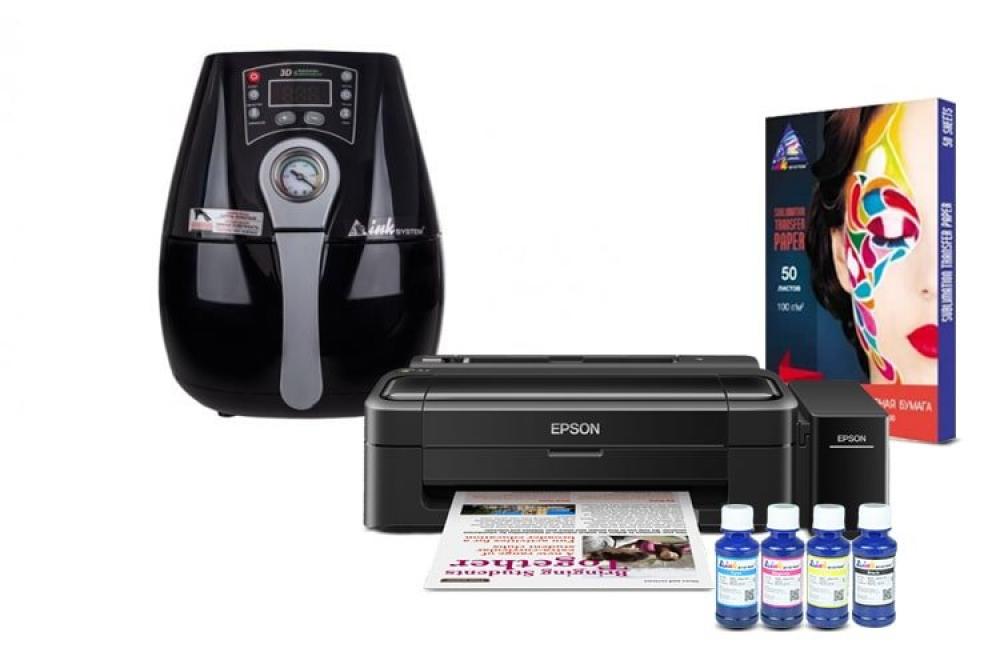 Вакуумный термопресс INKSYSTEM 3D-Mini и принтер Epson L132 с набором для сублимационной печати фото - изображение 1