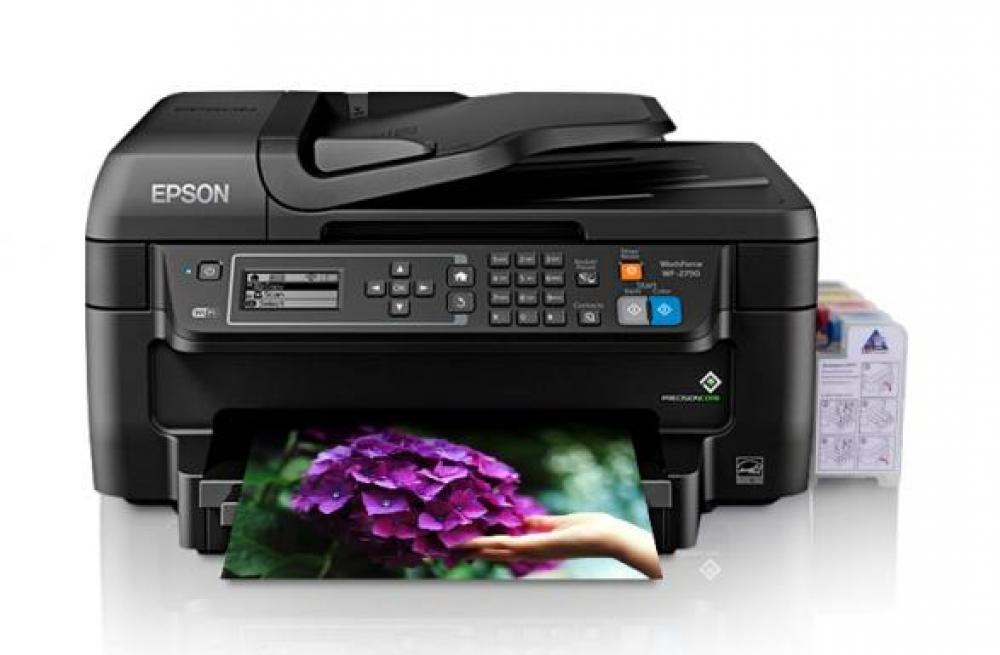 изображение МФУ Epson Workforce WF-2750 с СНПЧ и чернилами (Уценка) - изображение 1
